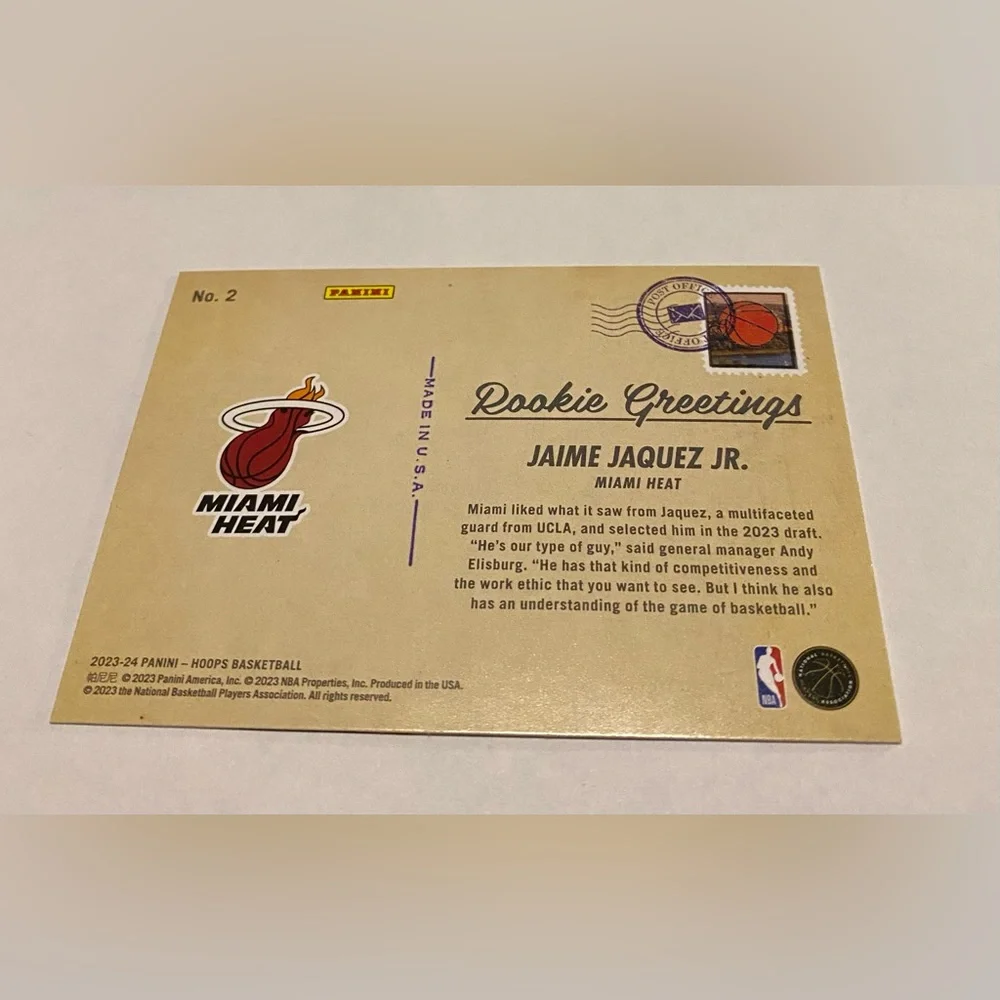 Jaime Jacques Jr. 2023-24 Panini NBA Hoops Basketball Card #2 Rookie Greetings